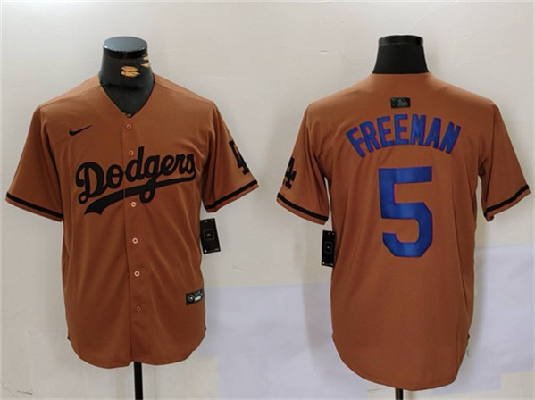 Los Angeles Dodgers #5 Freddie Freeman Brown Cool Base Stitched Jersey